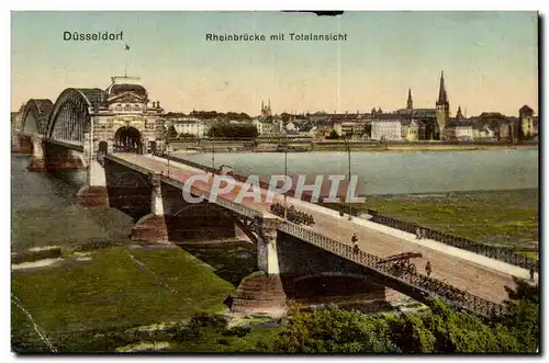 Cartes postales Dusseldorf Rheinbrucke mit Totalansicht