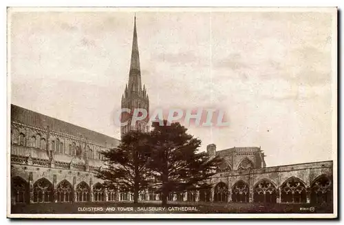 Great Britain Ansichtskarte AK Cloisters and tower Salisbury Cathedral