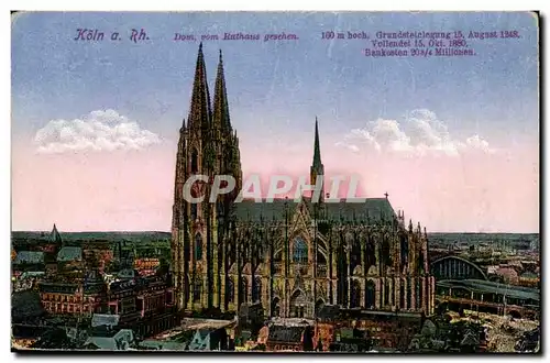 Allemagne Koln am Rhein Dom von Rathaus gesehen