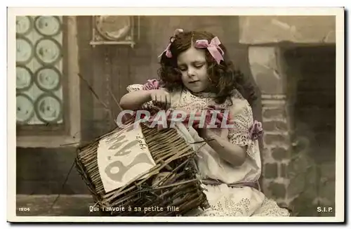 Cartes postales FAntaisie Enfant Qui l&#39envoie a sa petite fille