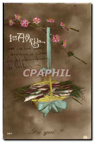 Cartes postales Fantaisie 1er avril (poissons) paques