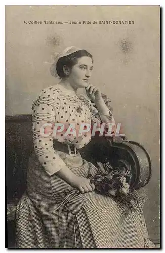 Coiffes nantaises Cartes postales Jeune fille de Saint Donatien (Nantes folklore personnages femme) TOP