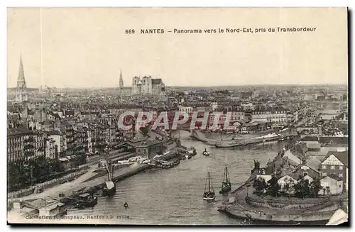 Nantes Cartes postales PAnorama vers le Nord Est pris du transbordeur