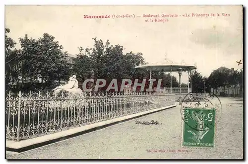 Marmande Cartes postales Boulevard Gambetta Le printemps de la vie et le kiosque