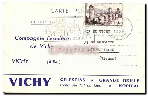 Vichy Cartes postales Celestins Grande grille Hopital Compagnie fermiere de Vichy Publicite Sucre d&#39orge Past