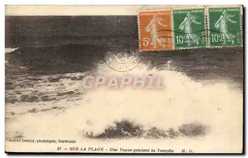 Charente Cartes postales Sur la plage Une vague pendant la tempete