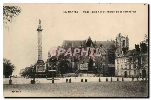 Nantes Cartes postales Place Louis XVI et abside de la cathedrale