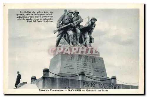 Front de Champagne Ansichtskarte AK Navarin Monument des morts