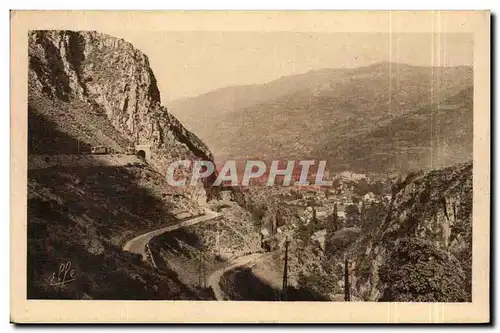 Pierrefitte Cartes postales Vue generale Route de Cauterets et tunnel