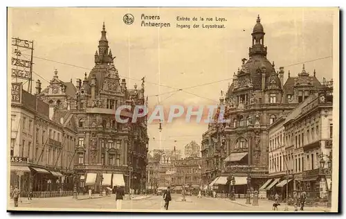 Belgie Belgique Anvers Cartes postales Entree de la rue Leys