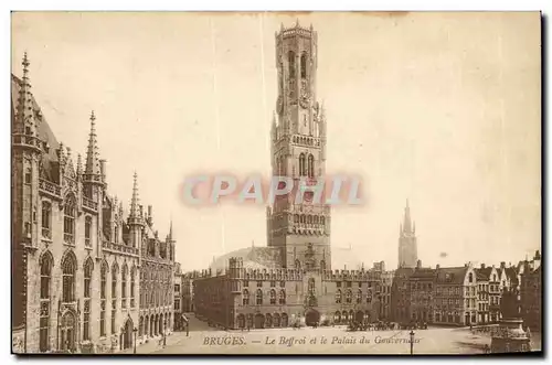 Belgie Belgique Bruges Ansichtskarte AK le beffroi et le palais du gouverneur