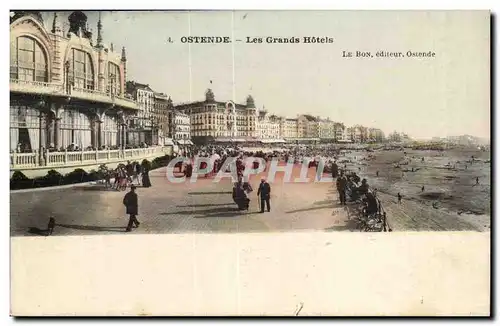 Belgie Belgique Ostende Ansichtskarte AK Les grands hotels