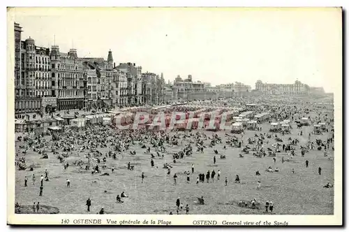 Belgie Belgique Ostende Ansichtskarte AK Vue generale de la plage