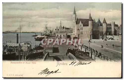 Belgie Belgique Anvers Cartes postales Embarcadere et Musee Steen