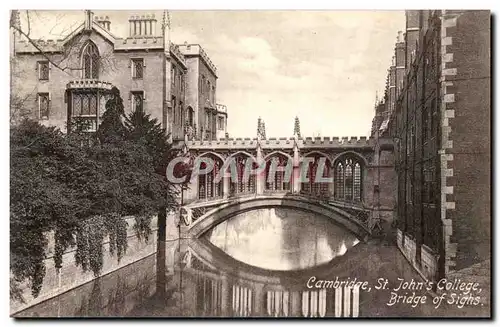 Great Britain Cambridge Ansichtskarte AK St John&#39s college Bridge of Sighs