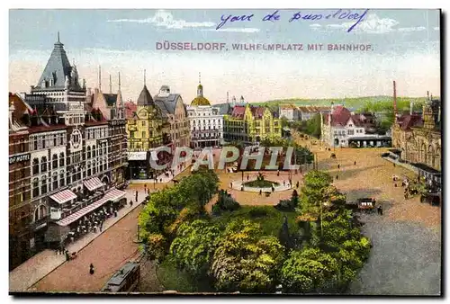 Allemagne Dusseldorf Cartes postales Wilhelmplatz mit Bahnhof