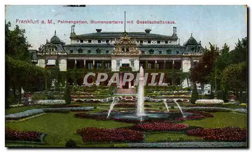 Allemagne Frankfurt Cartes postales Pamengarten Blumenparterre mit Gesellschaftshaus