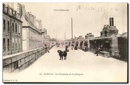 Saint Malo Ansichtskarte AK La promenade sur les remparts