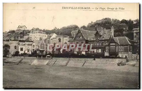 Trouville sur Mer Ansichtskarte AK La plage groupe de villas