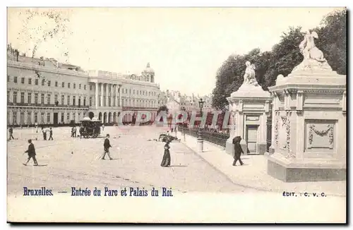 Belgie Belgique BRuxelles Cartes postales Entree du parc et palais du roi