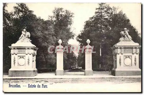 Belgie Belgique BRuxelles Cartes postales Entree du parc (Lion ange angel)