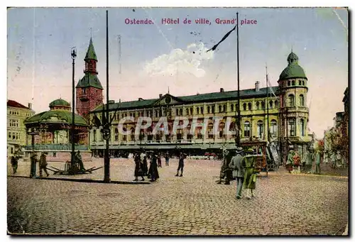 Belgie Belgique Ostende Ansichtskarte AK Hotel de ville Grand place