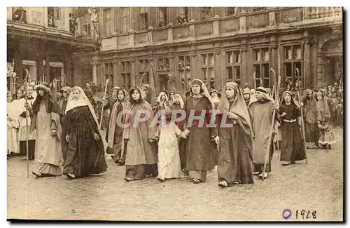 Belgie Belgique Bruges Ansichtskarte AK Procession du Saint Sang Le peuple de Bethleemcahntant Adeste fideles