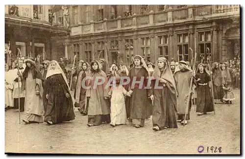 Belgie Belgique Bruges Cartes postales Procession du Saint Sang Le peuple de Bethleemcahntant Adeste fideles