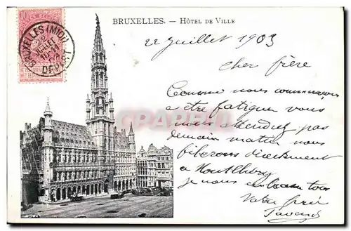 Belgie Belgique Bruxelles Ansichtskarte AK Hotel de ville