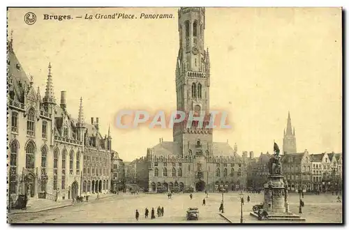 Belgie Belgique Bruges Ansichtskarte AK La grand place Panorama