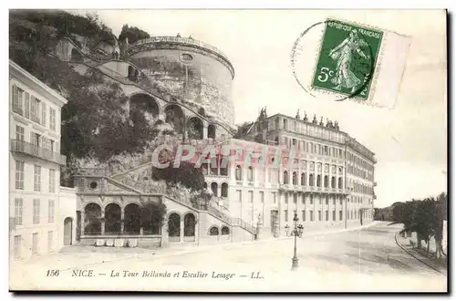 Nice Cartes postales La tour Bellanda et escalier Lesage