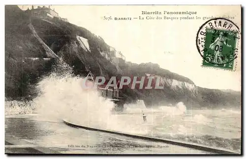 Biarritz Cartes postales La cote des Basques pendant les grandes tempetes