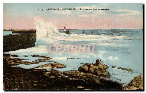 Quiberon Pont Marie Cartes postales La jete un jour de tempete