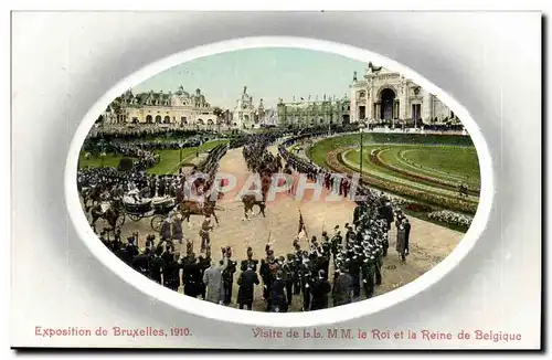 Belgie Belgique Exposition de Bruxelles 1910 Cartes postales Visite de MM le roi et la reine de Belgique