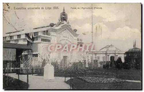 Belgie Belgique Ansichtskarte AK Exposition de Liege 1905 Palais de l&#39agriculture (France)