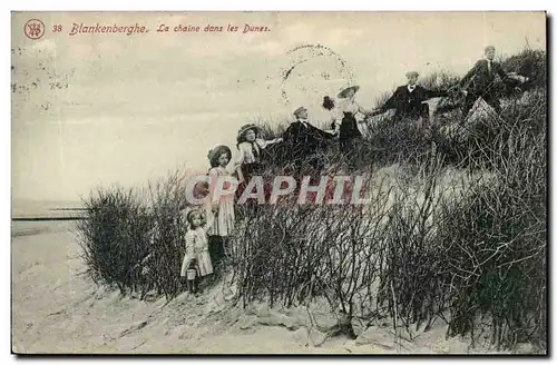 Belgie Belgique Blankenberghe Ansichtskarte AK La chaine dans les dunes