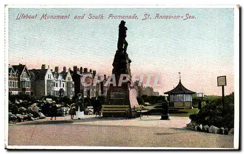 Grande Bretagne Cartes postales St Annes on the sea and south promenade Lifeboat monument