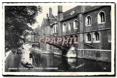 Great Britain CAmbridge Ansichtskarte AK Queens&#39 college and Bridge