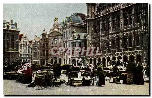 Belgique Belgie Bruxelles Cartes postales Marche aux fleurs Grand place
