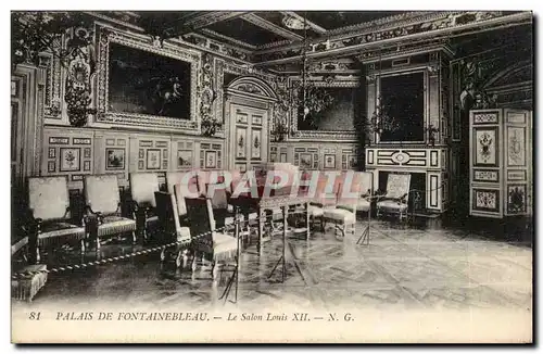 Palais de Fontainebleau Ansichtskarte AK Le salon Louis XII