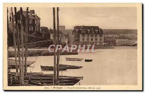 Morgat Cartes postales Le port plein emer cote du quai