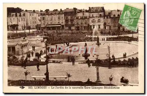 Limoges Ansichtskarte AK Le jardin de la nouvelle gare Limoges Benedictine (Hotel CAfe de la Piste)