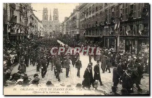 Orleans Cartes postales Fete de Jeanne d&#39arc La procession officiers de garnison TOP (librairie Jules Lodde)