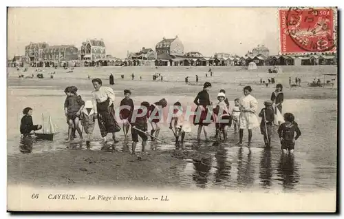 Cayeux Ansichtskarte AK La plage a maree haute (enfants)