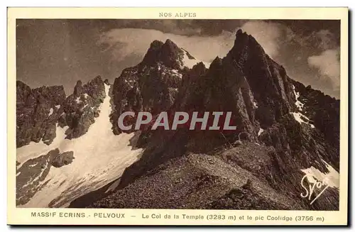 Massif ecrins Pelvoux Ansichtskarte AK Le col de la Temple et le pic Coolidge