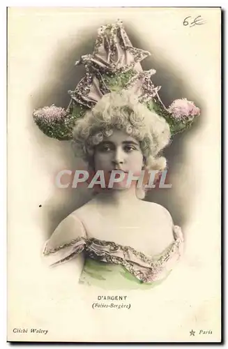 Cartes postales Fantaisie Femme Theatre D&#39Argent Folies Bergere