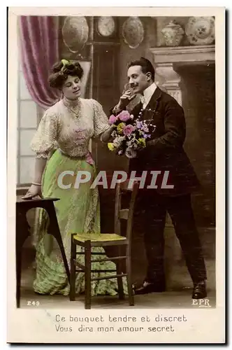 Cartes postales Fantaisie Couple CE bouquet tendre et discret