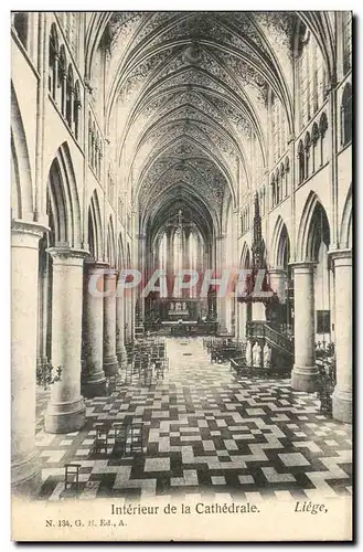 Belgie Belgique Liege Cartes postales Interieur de la cathedrale