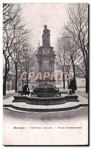 Bourges Ansichtskarte AK Fontaine Coulon Place George SAnd