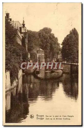 Belgie Belgique Bruges Cartes postales Vue sur le pont de l&#39ane aveugle (donkey)